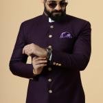 Classic Dark Purple Achkan for Men | Elegant Ethnic Wear | Jaipurio